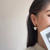 Pearl Pendant Heart Earrings Women Fancy Jewelry Boutique Gift