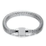Rhinestone Charm Bracelet Stainless Steel Crystal Bangle