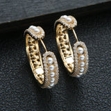 Cubic Zirconia Hoop Earrings Dubai Naija Bridal Jewelry E9881
