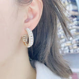 Cubic Zirconia Hoop Earrings Dubai Naija Bridal Jewelry E9881