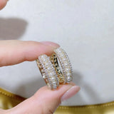 Cubic Zirconia Hoop Earrings Dubai Naija Bridal Jewelry E9881