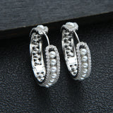 Cubic Zirconia Hoop Earrings Dubai Naija Bridal Jewelry E9881