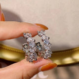 Cubic Zirconia Dubai Bridal Hoop Earrings