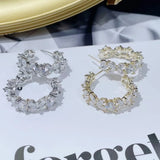 Cubic Zirconia Dubai Bridal Hoop Earrings