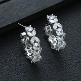 Cubic Zirconia Dubai Bridal Hoop Earrings
