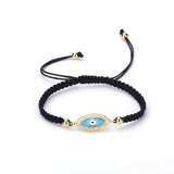 Pave CZ Charms Bracelets Evil Eye Bracelets Hand-woven Bracelet For Women