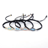 Pave CZ Charms Bracelets Evil Eye Bracelets Hand-woven Bracelet For Women