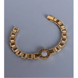 Stainless Steel Roman Number Bangle Bracelet with Mother-of-pearl