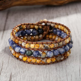 3-Layer Stone Bead Wrap Bracelet for Women