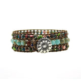 3-Layer Stone Bead Wrap Bracelet for Women