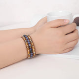 3-Layer Stone Bead Wrap Bracelet for Women