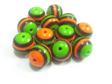 Resin Stripe Beads 20mm-100pcs/lot Chunky Beads Orange/Coffee/Lime Green