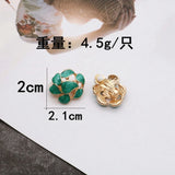Enamel Clip Earrings Mixed Colors No Holes Round Gift Jewelry