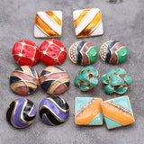 Enamel Clip Earrings Mixed Colors No Holes Round Gift Jewelry