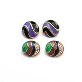 Enamel Clip Earrings Mixed Colors No Holes Round Gift Jewelry