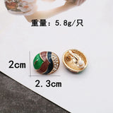 Enamel Clip Earrings Mixed Colors No Holes Round Gift Jewelry