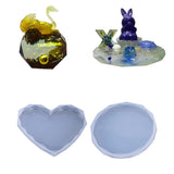 Diamond Edge Round Tray Silicone Mold UV Epoxy Crystal Coaster Resin Casting Mol