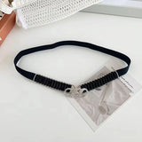Diamond Pearl Elastic Waist Chain Women's Dress Belt