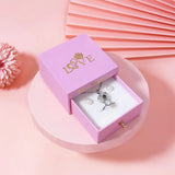 Diamond Ring Necklace Pendant Box with Drawer High Jewelry Organizer Storage