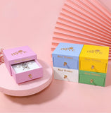 Diamond Ring Necklace Pendant Box with Drawer High Jewelry Organizer Storage