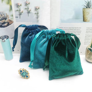 Velvet Ribbon Drawstring Bag 10pcs 10x12cm Multicolor Jewelry Packing Bags