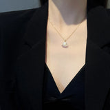 Diamond Space Planet Pearl Pendant Necklace Female Collarbone Chain