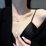 Diamond Space Planet Pearl Pendant Necklace Female Collarbone Chain