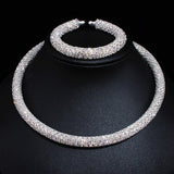 Crystal Collar Necklace Rhinestone Torques Choker Jewelry