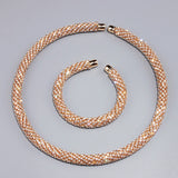 Crystal Collar Necklace Rhinestone Torques Choker Jewelry