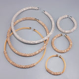 Crystal Collar Necklace Rhinestone Torques Choker Jewelry