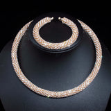 Crystal Collar Necklace Rhinestone Torques Choker Jewelry