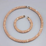Crystal Collar Necklace Rhinestone Torques Choker Jewelry