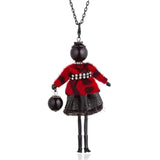 Women Feather Lace Skirt Pendant Necklace Long Sweater Chain Charm Jewelry