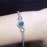 Girls Green Moissan Diamond Bracelet - Stunning Fashion Jewelry