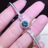 Domineering Green Moissan Diamond Bracelet for Girls