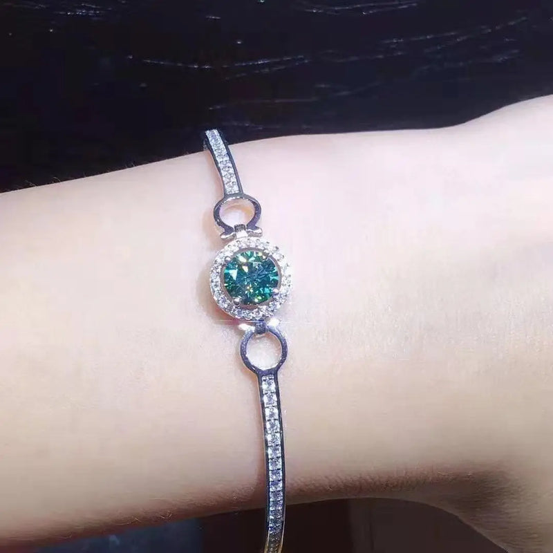 Girls Green Moissan Diamond Bracelet - Stunning Fashion Jewelry