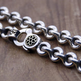 Cherry Blossom Clasp Thick Necklace Silver Male Necklace