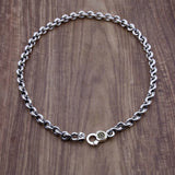 Cherry Blossom Clasp Thick Necklace Silver Male Necklace