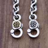 Cherry Blossom Clasp Thick Necklace Silver Male Necklace