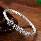 Dragon Play Bead Silver Bracelet for Couple, Gift