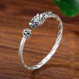 Dragon Play Bead Silver Bracelet for Couple, Gift
