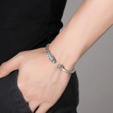 Dragon Play Bead Silver Bracelet for Couple, Gift