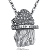 Power Fist Pendant Silver Gothic Punk Hipster Shackles Hand of Fate Chains