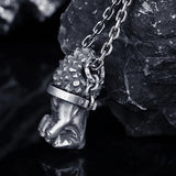 Power Fist Pendant Silver Gothic Punk Hipster Shackles Hand of Fate Chains