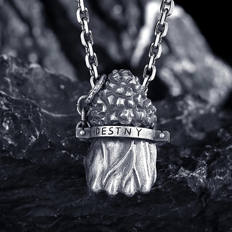 Power Fist Pendant Silver Gothic Punk Hipster Shackles Hand of Fate Chains