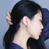 Retro 925 Silver Dinosaur Earrings Punk Jewelry