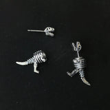 Retro 925 Silver Earrings Dinosaur Personality Punk Jewelry