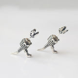 Retro 925 Silver Earrings Dinosaur Personality Punk Jewelry