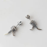 Retro 925 Silver Dinosaur Earrings Punk Jewelry