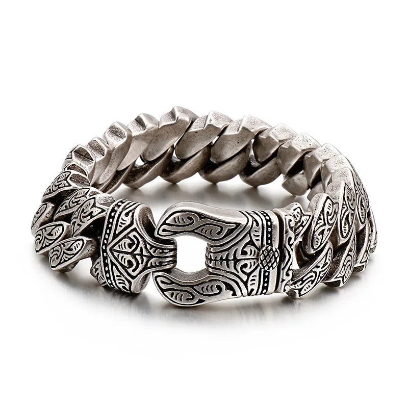 Retro Patterned Bracelet Men's Punk Rock Hip-hop